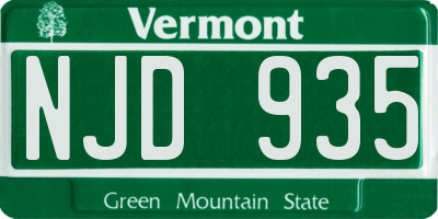 VT license plate NJD935