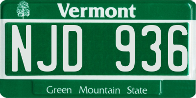 VT license plate NJD936