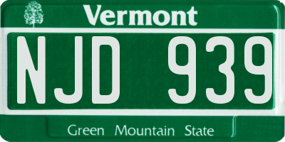 VT license plate NJD939