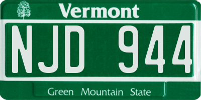 VT license plate NJD944