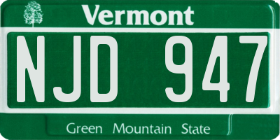 VT license plate NJD947