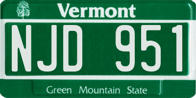 VT license plate NJD951