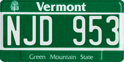 VT license plate NJD953
