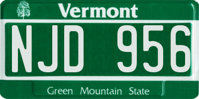 VT license plate NJD956