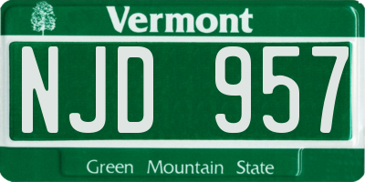 VT license plate NJD957