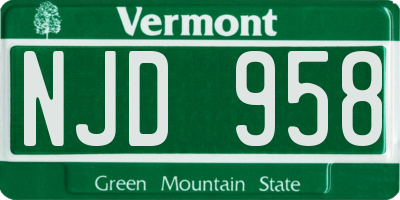VT license plate NJD958