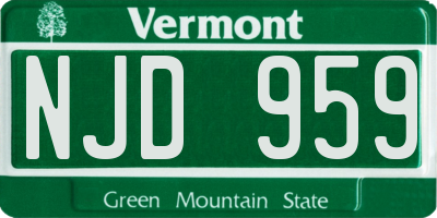 VT license plate NJD959