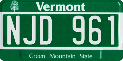 VT license plate NJD961