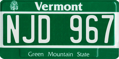 VT license plate NJD967