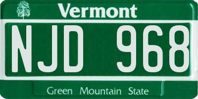VT license plate NJD968