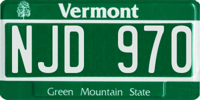 VT license plate NJD970