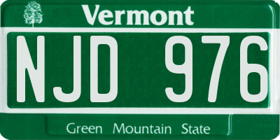 VT license plate NJD976