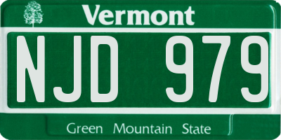 VT license plate NJD979