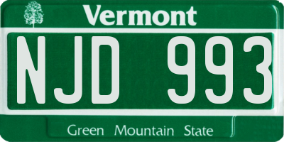 VT license plate NJD993