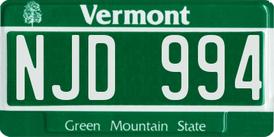 VT license plate NJD994