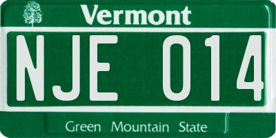 VT license plate NJE014
