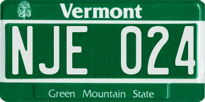 VT license plate NJE024