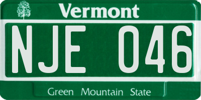 VT license plate NJE046