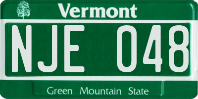 VT license plate NJE048
