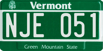 VT license plate NJE051