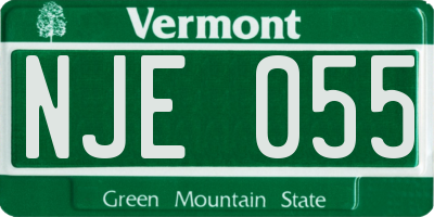 VT license plate NJE055