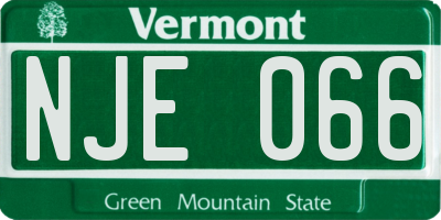 VT license plate NJE066