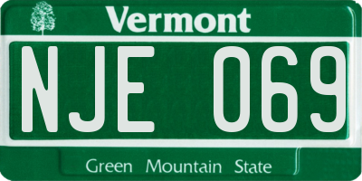 VT license plate NJE069