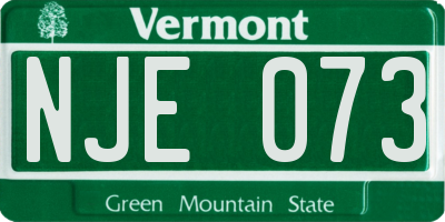 VT license plate NJE073