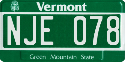VT license plate NJE078