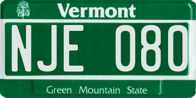 VT license plate NJE080