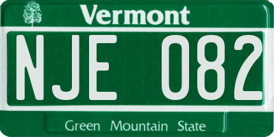 VT license plate NJE082