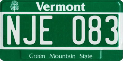 VT license plate NJE083
