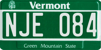 VT license plate NJE084