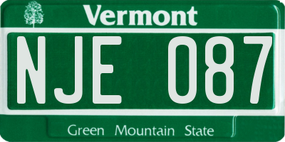 VT license plate NJE087