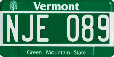 VT license plate NJE089