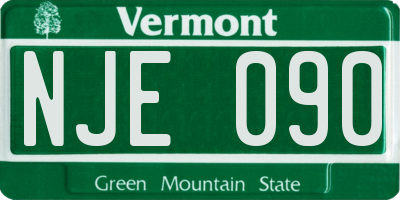 VT license plate NJE090