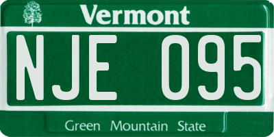 VT license plate NJE095