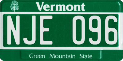 VT license plate NJE096