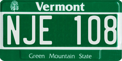 VT license plate NJE108