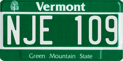 VT license plate NJE109