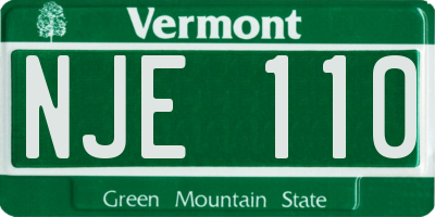 VT license plate NJE110