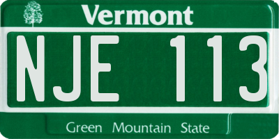 VT license plate NJE113