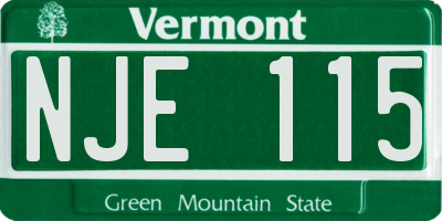 VT license plate NJE115