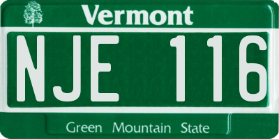 VT license plate NJE116