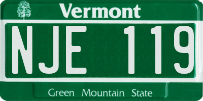 VT license plate NJE119
