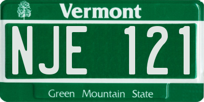 VT license plate NJE121