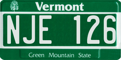 VT license plate NJE126