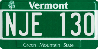 VT license plate NJE130