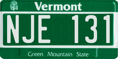 VT license plate NJE131