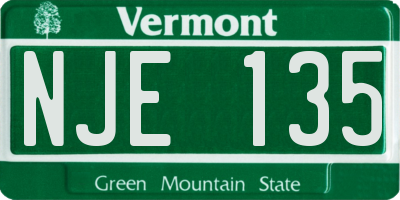 VT license plate NJE135